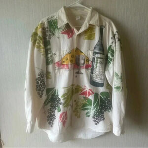 Vintage Marguerita hand painted denim jacket/shirt 100% cotton made in the USA